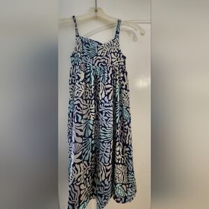 Mini Boden Blue and Cream Patterned Dress